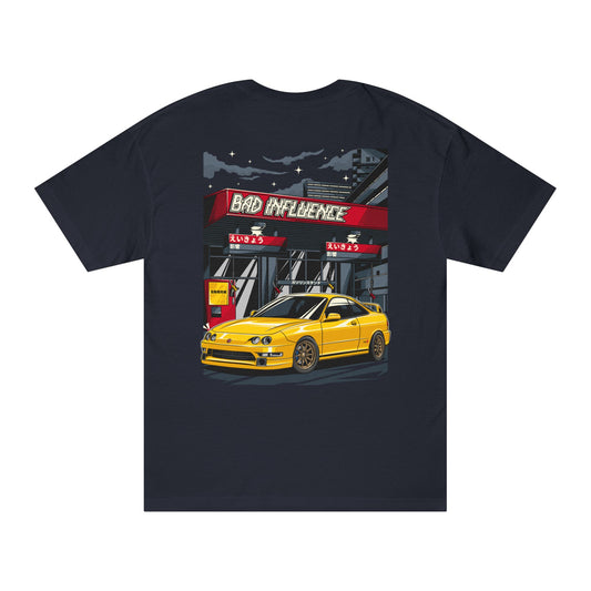 Bad Influence Lifestyle Acura Integra Type R T-Shirt | Phoenix Yellow USDM Spec Streetwear T-Shirt
