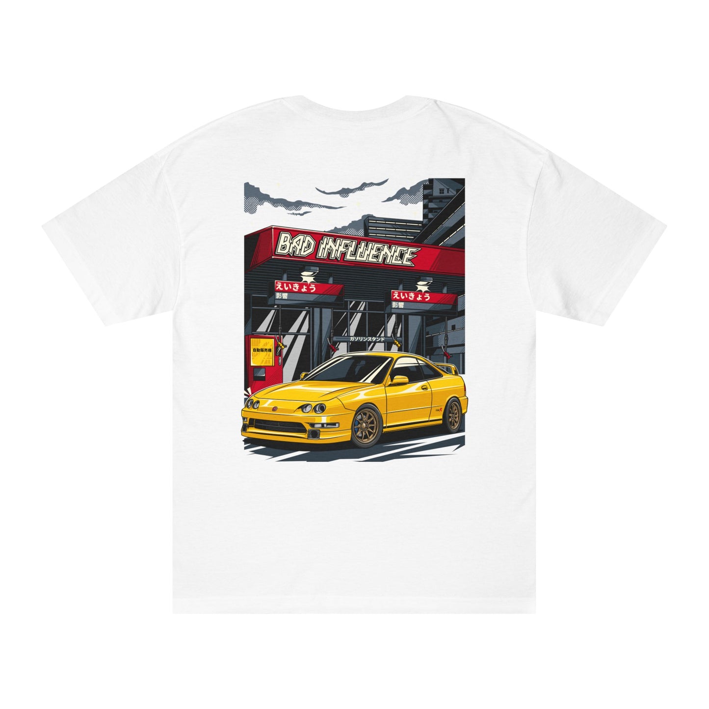 Bad Influence Lifestyle Acura Integra Type R T-Shirt | Phoenix Yellow USDM Spec Streetwear T-Shirt