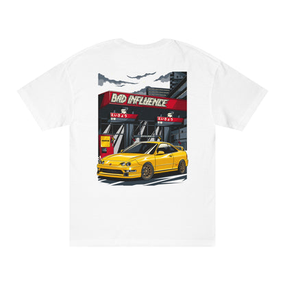 Bad Influence Lifestyle Acura Integra Type R T-Shirt | Phoenix Yellow USDM Spec Streetwear T-Shirt