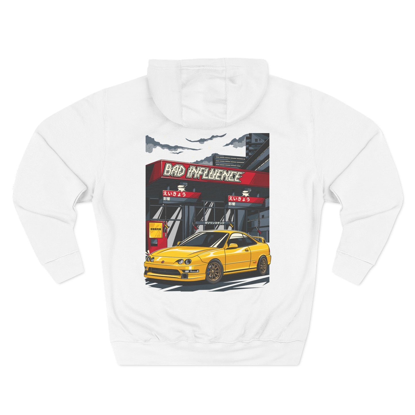 Bad Influence Lifestyle Acura Integra Type R Hoodie | Phoenix Yellow USDM Spec Streetwear Hoodie 