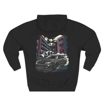 Bad Influence Lifestyle Nissan R34 GTR Skyline Hoodie| JDM Legend Godzilla Car Hoodie 