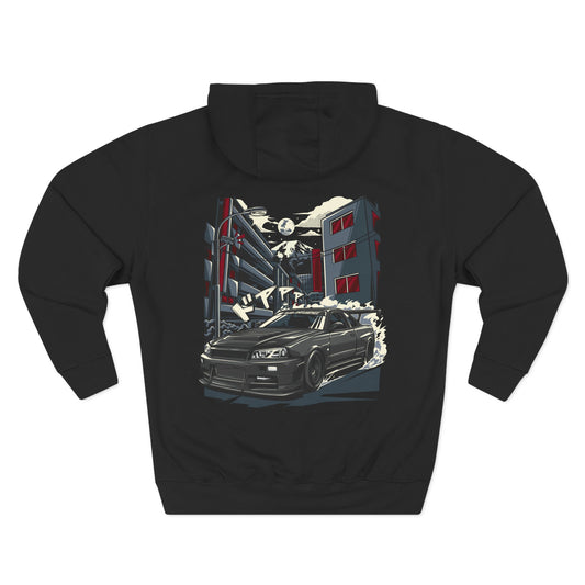Bad Influence Lifestyle Nissan R34 GTR Skyline Hoodie| JDM Legend Godzilla Car Hoodie 
