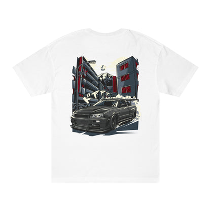 Bad Influence Lifestyle Nissan R34 GTR Skyline T-Shirt | JDM Legend Godzilla Car Tee 